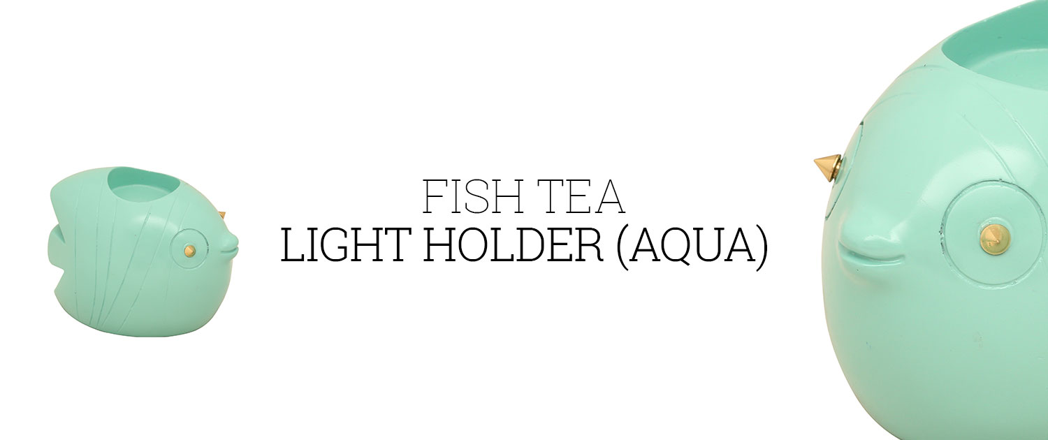 Fish Tea Light Holder (Aqua)