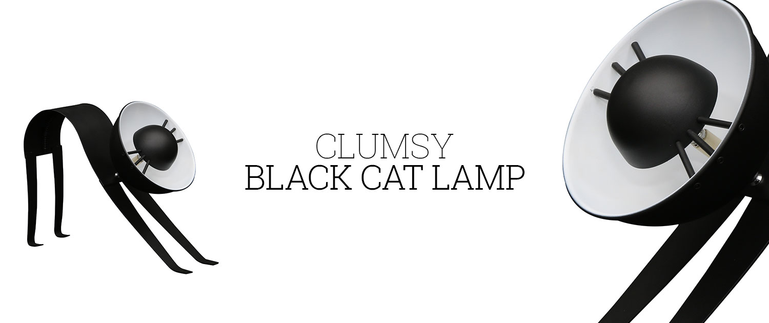 Clumsy Black Cat Lamp