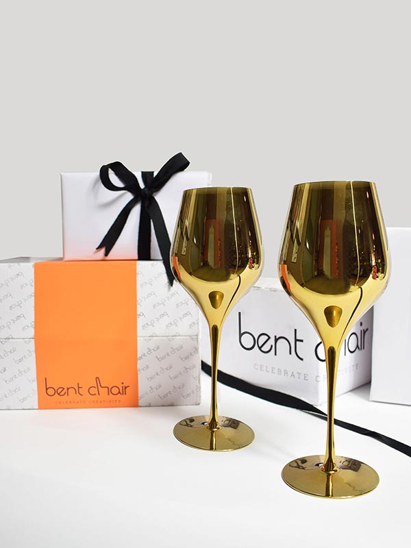 GOLDEN MARTINI WINE GLASS