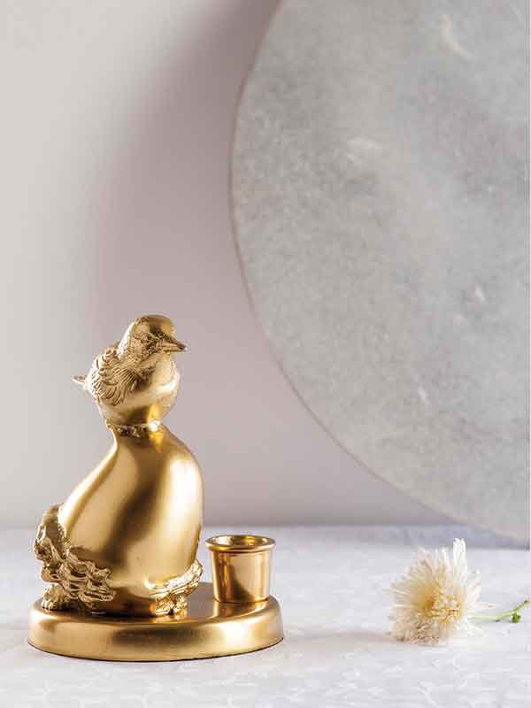 LITTLE BIRDIE CANDLE STAND (GOLD)